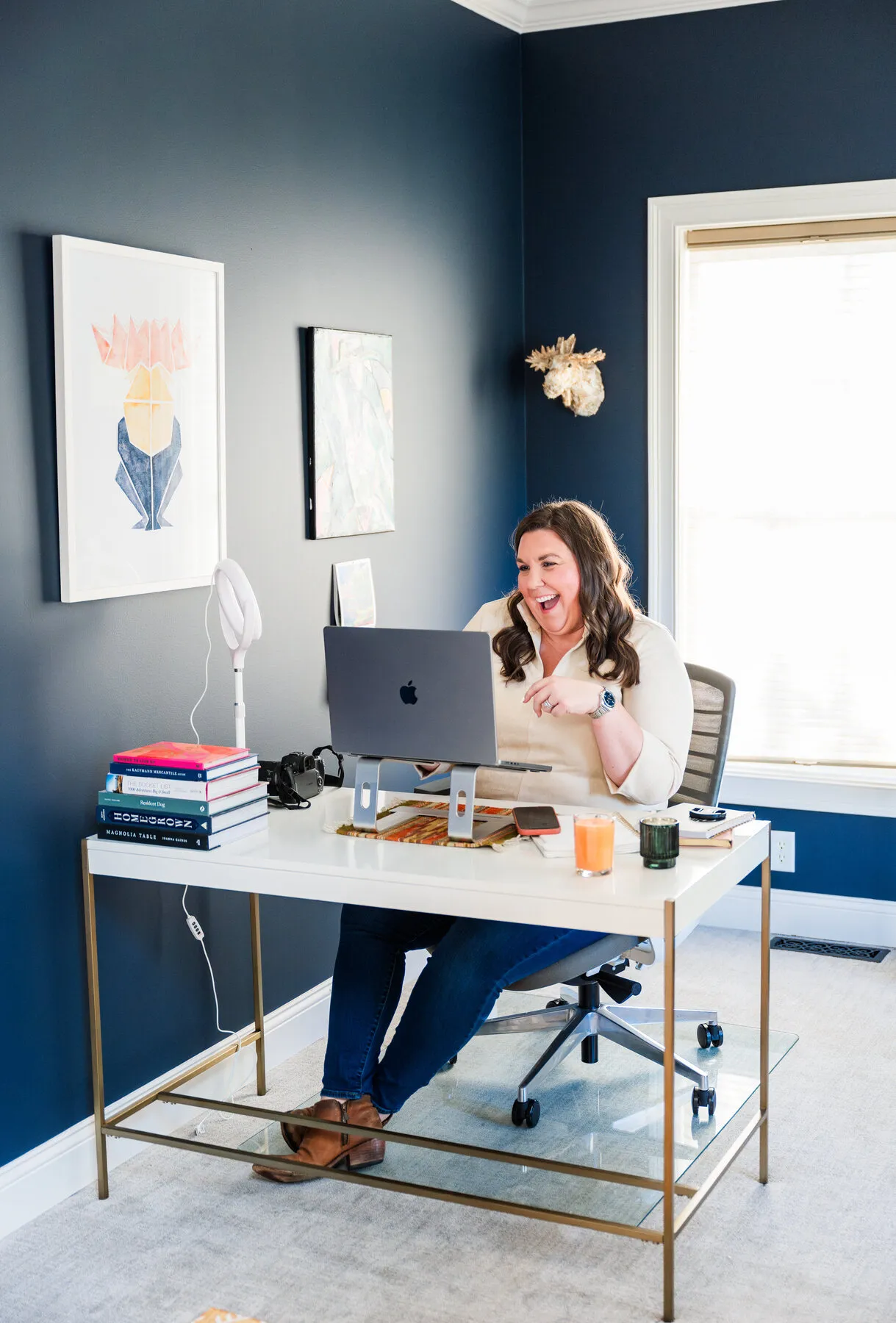 Erin McCormick working at her desk